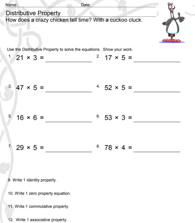  Distributive Property Worksheet For Elementary Students Educational Resource